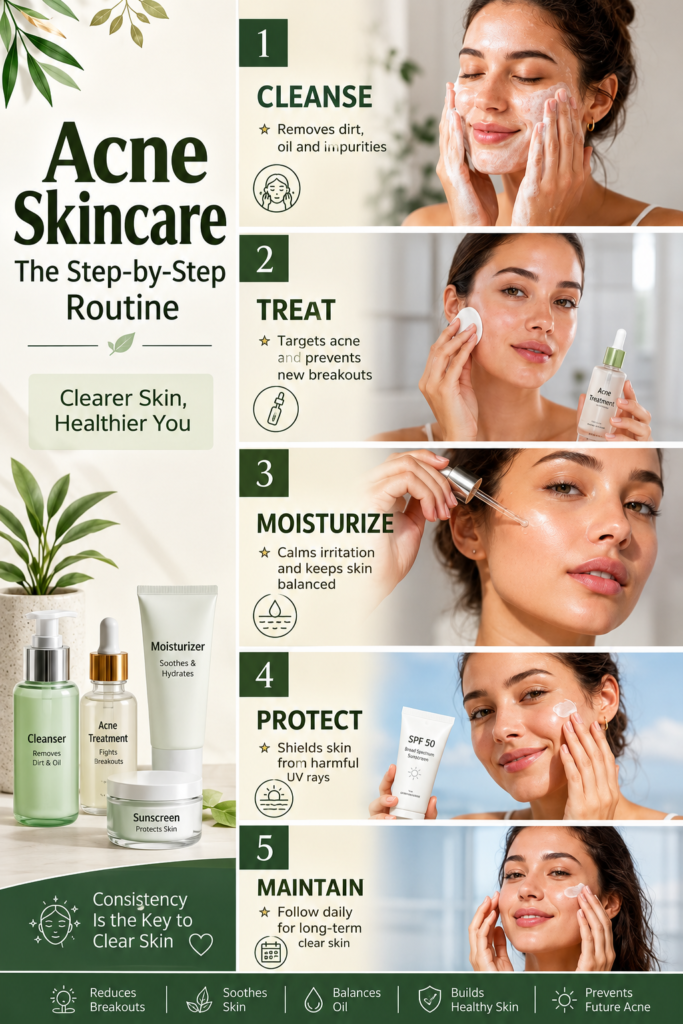 How Skincare With Acne Works: The Step-by-Step Routine 