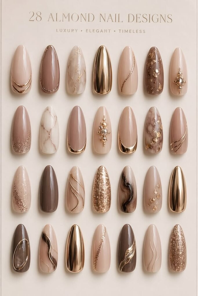 almond nail designs 