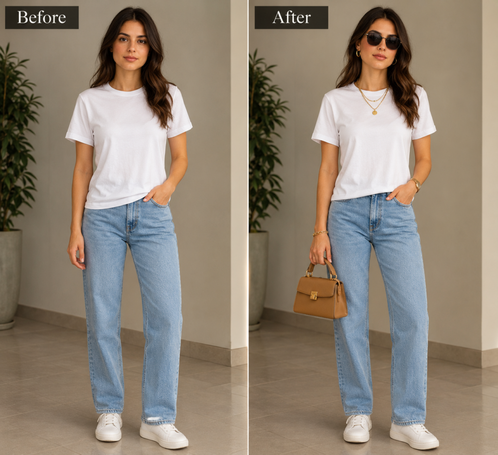 before and after  trending fashion accessories 