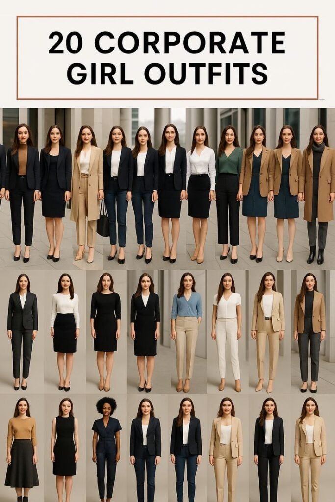 20 corporate girls outfit capsule wardrobe 