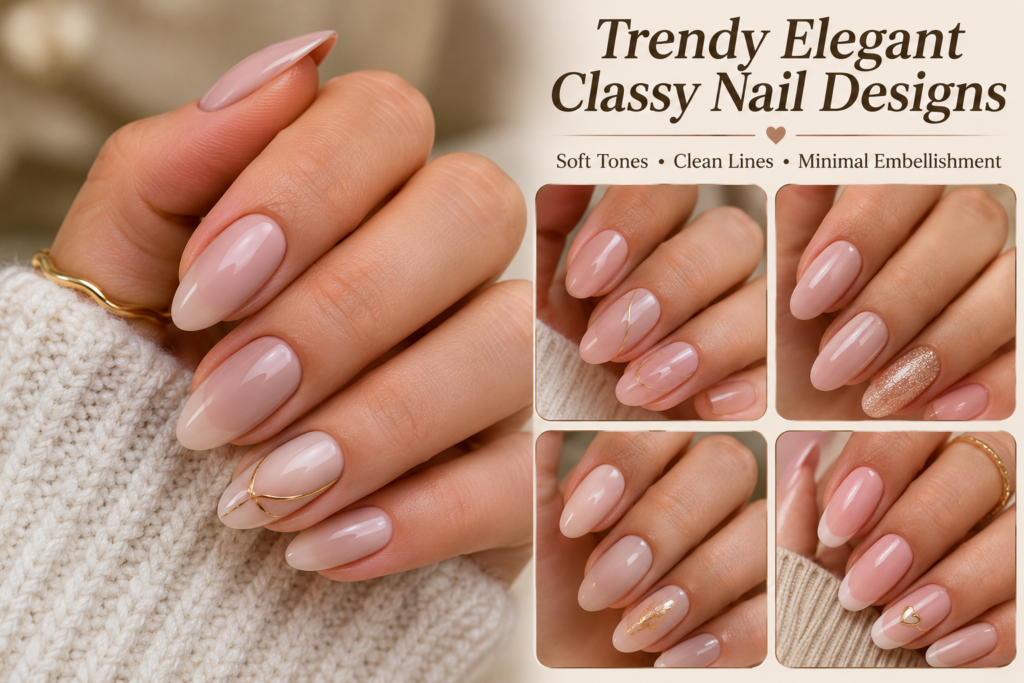 trendy ,elegant ,classy nail design 