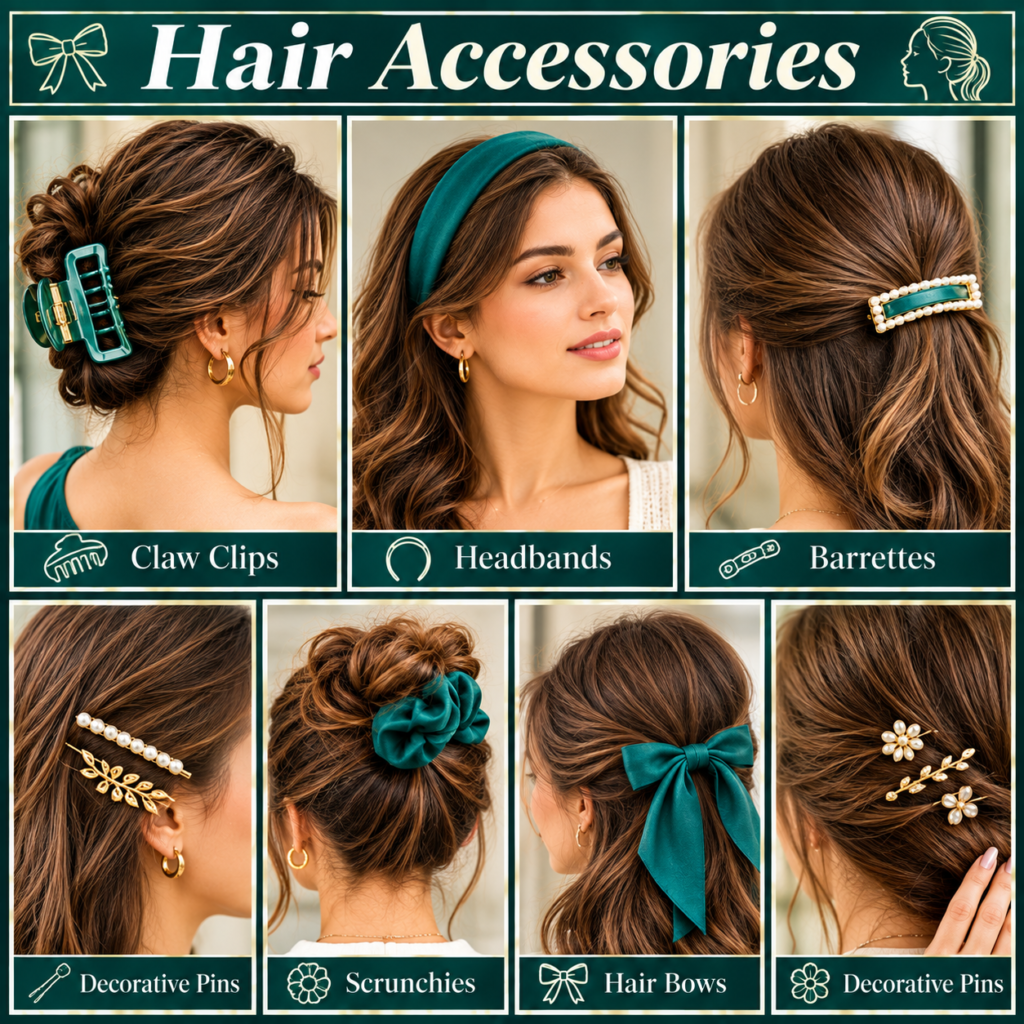hair accessories clips , jaws , bows , headbands 