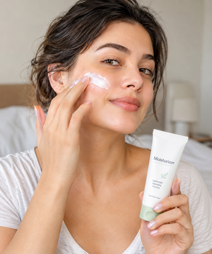 moisturizer application on combination skin
