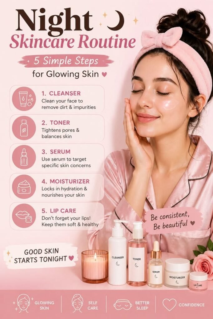 5 steps for night skin care routine