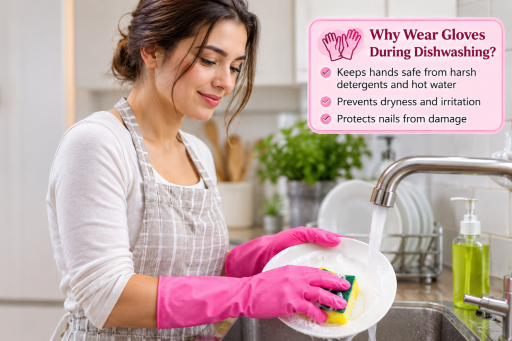 wear gloves before dish washing