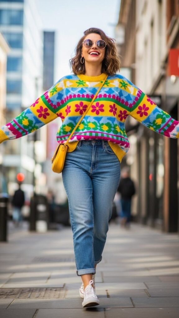Color block, Floral, and Off-Shoulder Statement Knits