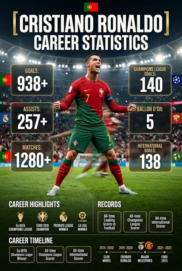 Cristiano Ronaldo Total Career Goals in 2026