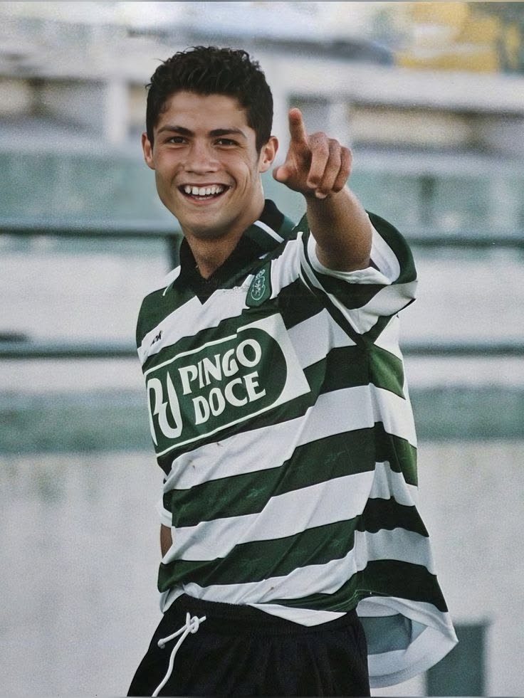 Young Cristiano Ronaldo training at Sporting CP academy in Lisbon