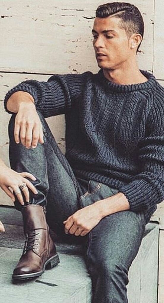 Ronaldo sweater and jeans outfit
